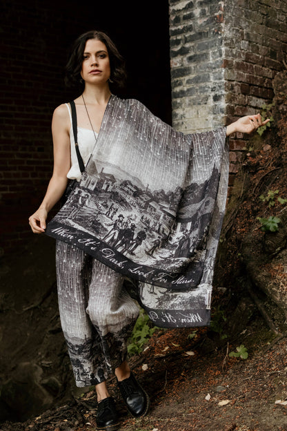 Stargazer Bohemian Scarf with Falling Stars