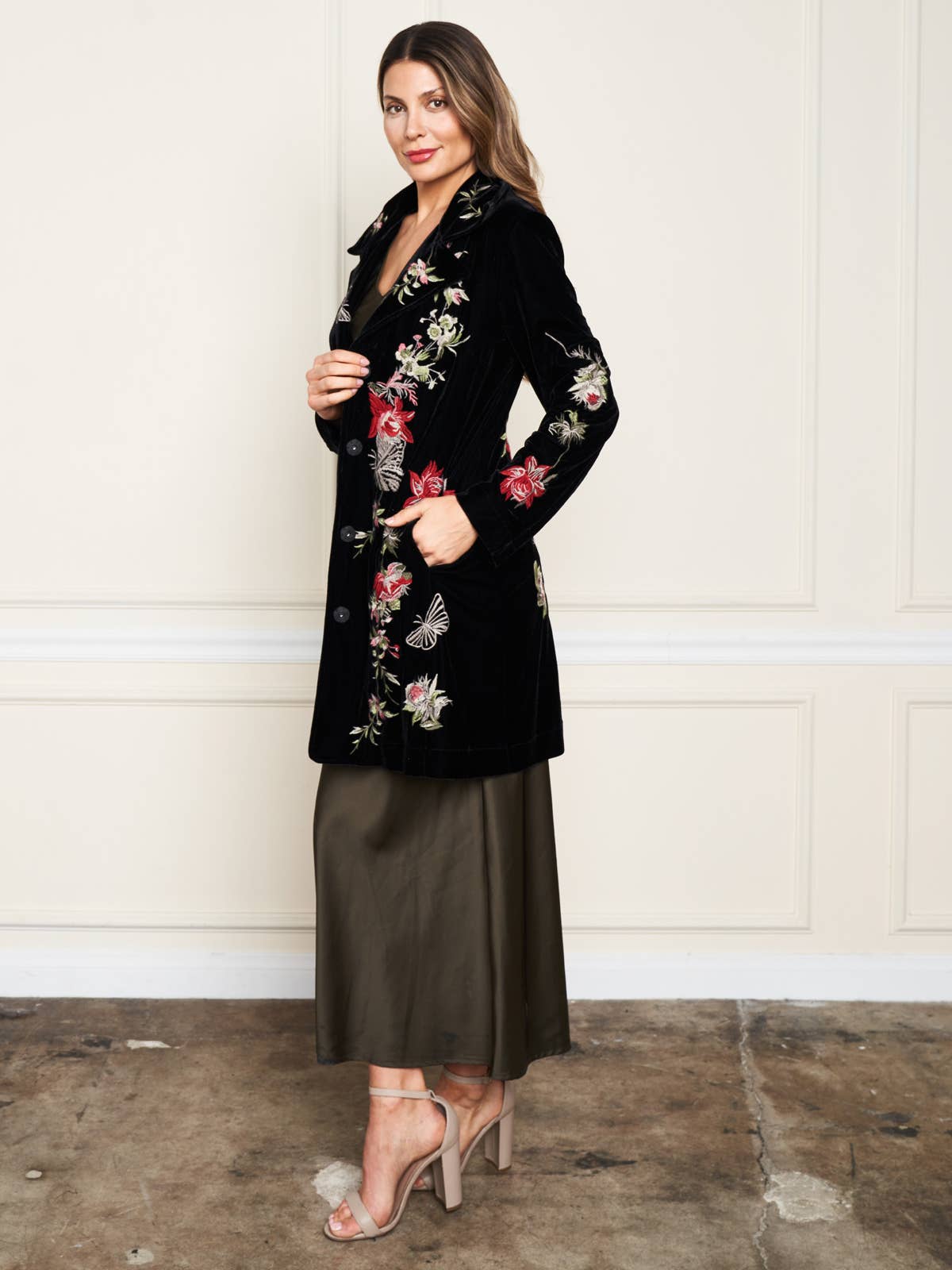 Velvet Embroidered Coat