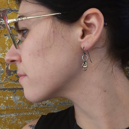 Bronze and Silver Hamsa earrings
