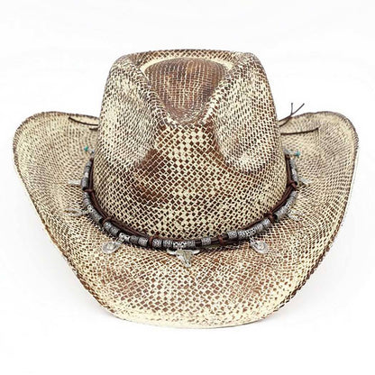 Handmade Vintage Cowboy Hat With Western Bull Head