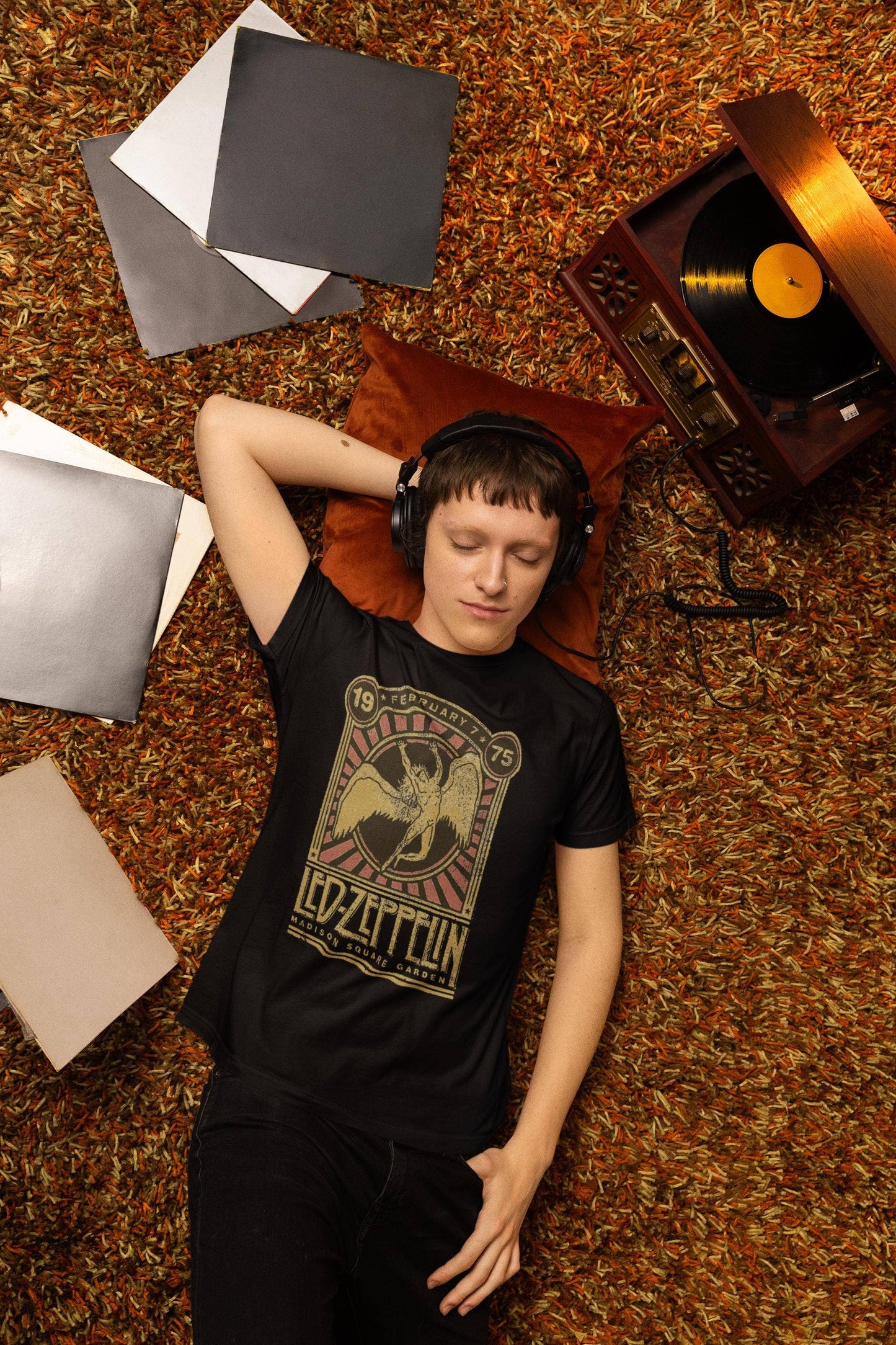 Vintage Led Zeppelin Swan Song Concert Tee with Metallic Ink