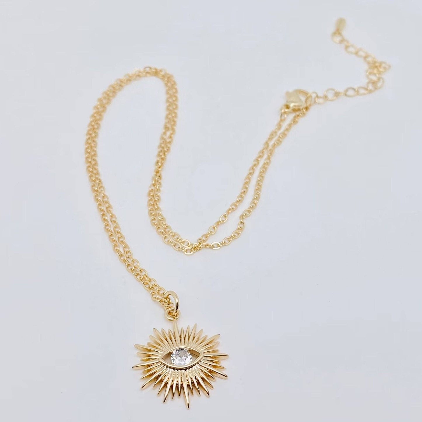 Evil Eye Inlaid Zircon Pendant Necklace