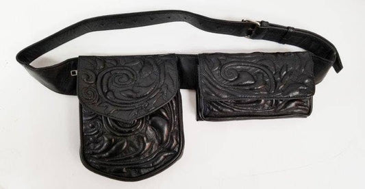 Leather Belt Bag - Black