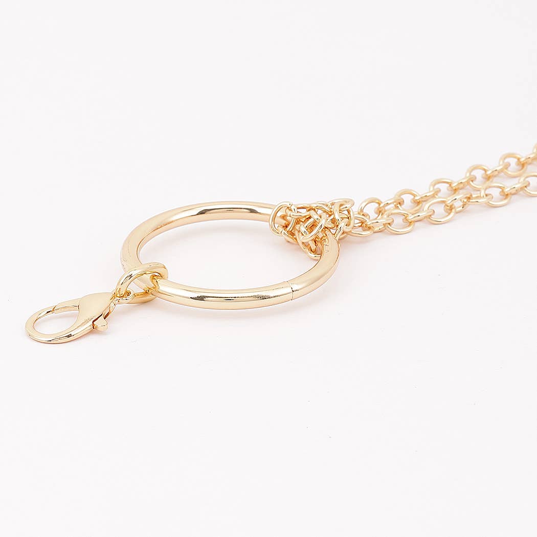 Circle Buckle Layered Chain Waist Belt - GD