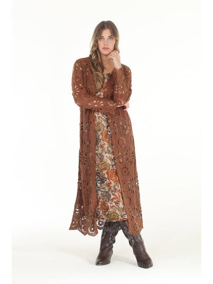 Crochet Duster - Brown