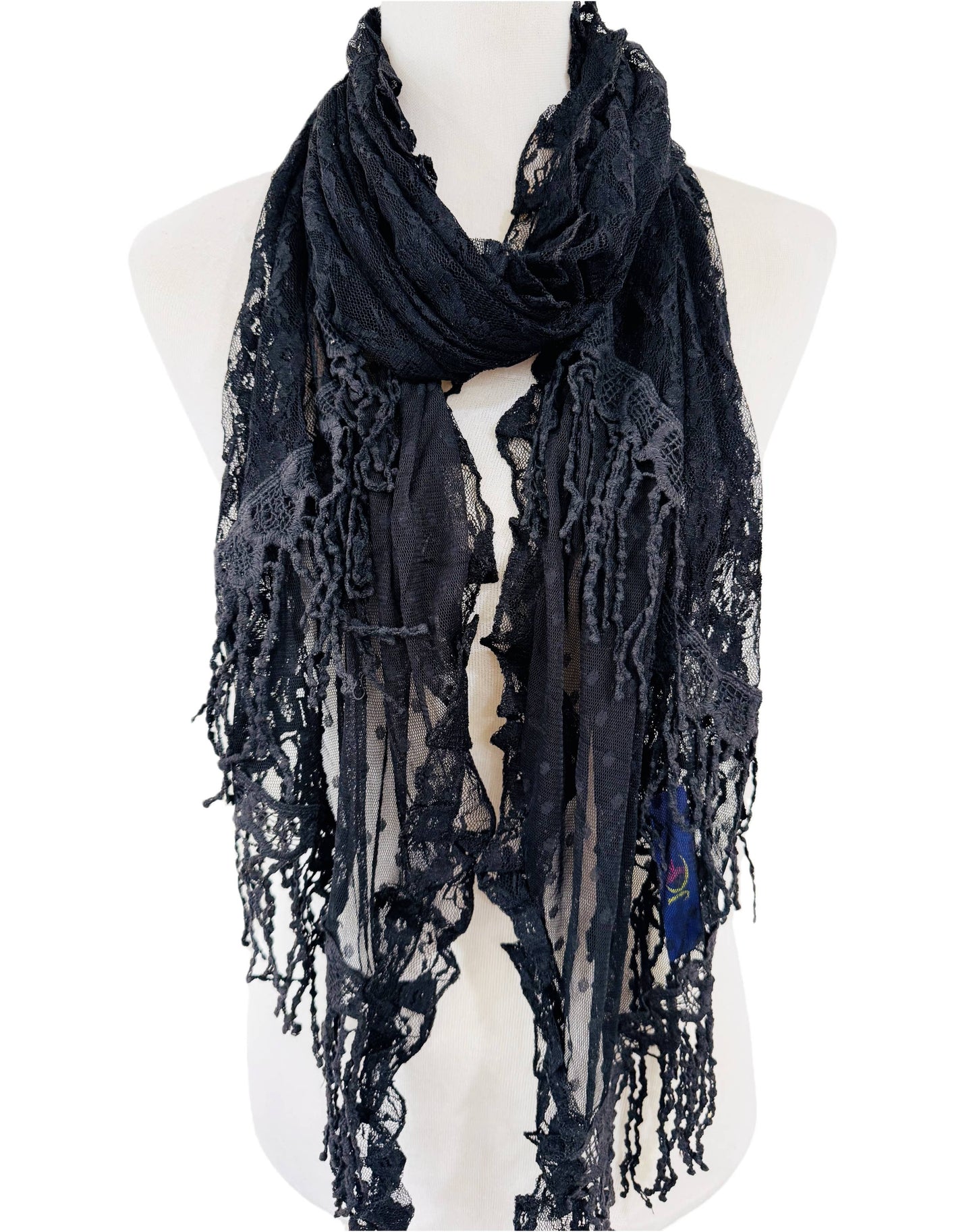 Lace Scarf Shawl – Black