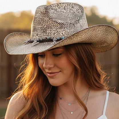 Handmade Vintage Cowboy Hat With Western Bull Head