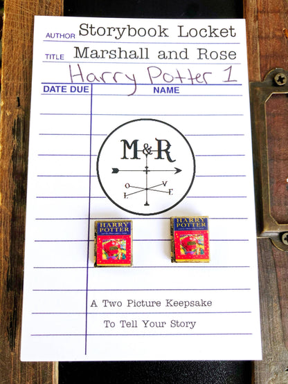 Post Earrings Book Locket Harry Potter Book 1
