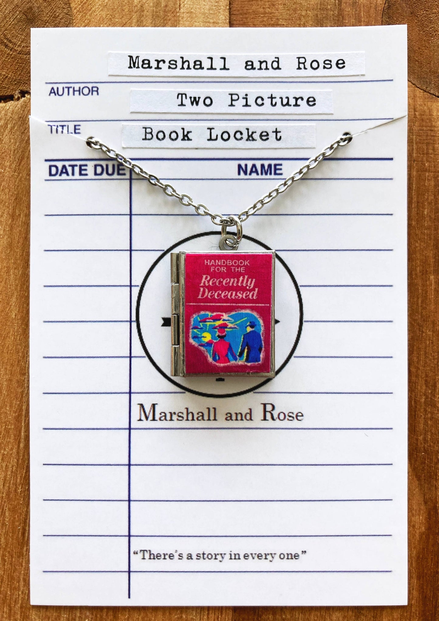 Book Locket Beetlejuice - Handbook of the Recently Deceased - Stainless Steel