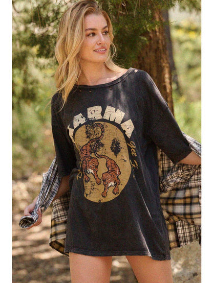 Good Karma Oversize Graphic Tee - La De Da