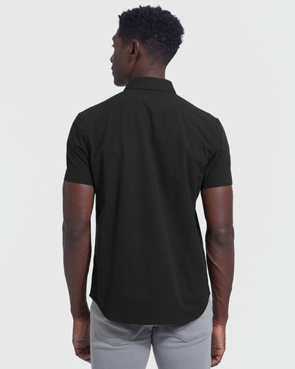 Mens Short Sleeve Button Up Shirt | Commuter | Black