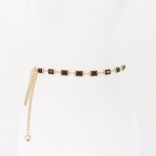 Vintage Acrylic Metal Chain Belt - BR