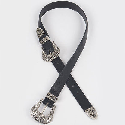 Day To Day Antique Designed Belt - Black/Silver