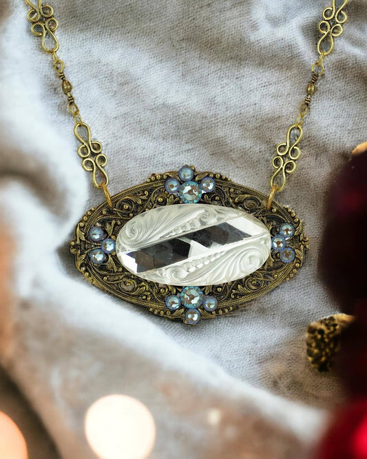 Anne's Vault Forever Etched Crystal Filigree Necklace