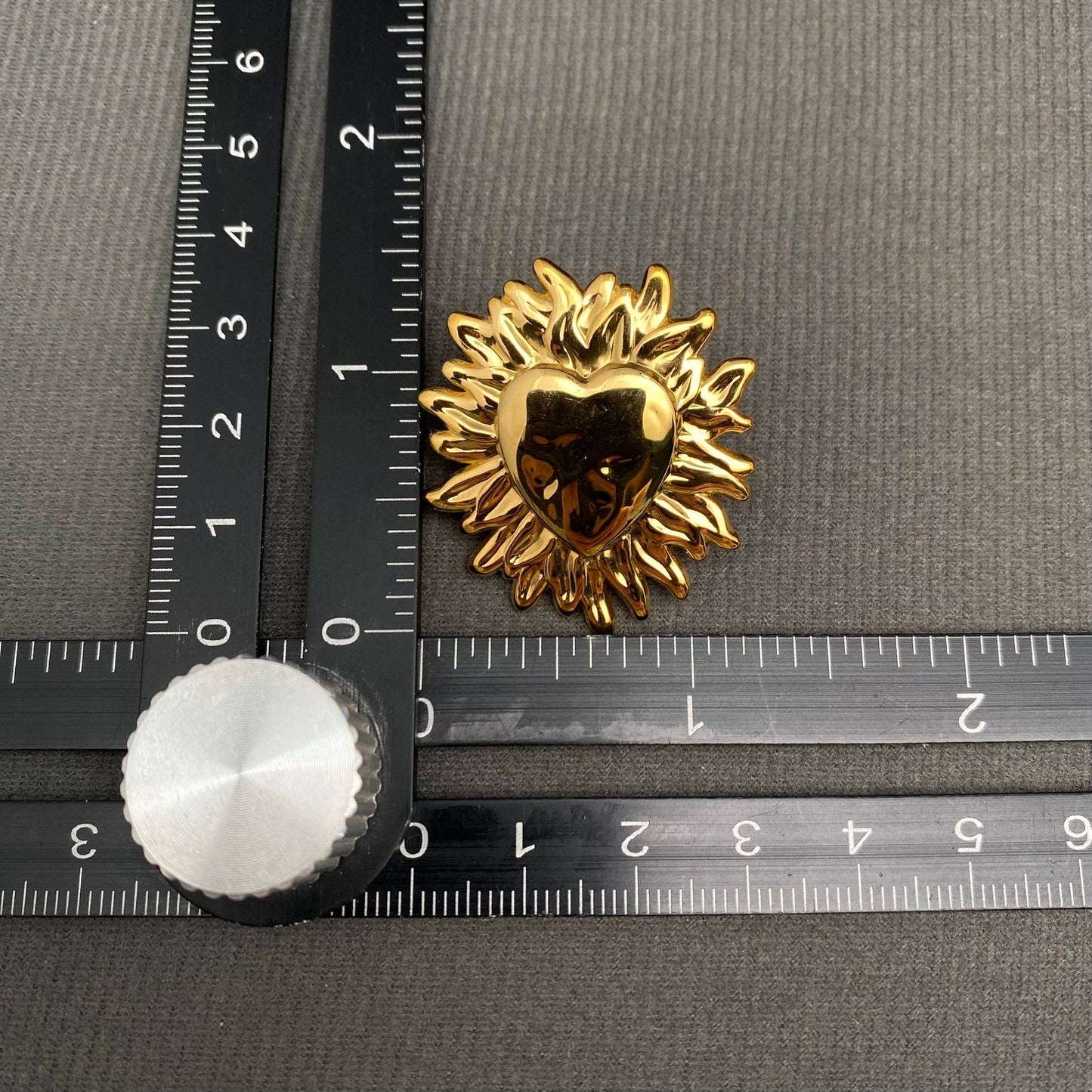 Fire Heart 18K Gold Plated Stainless Steel Post Earrings-FGS