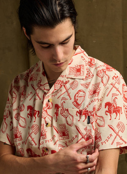 Defend Pizza Button Up