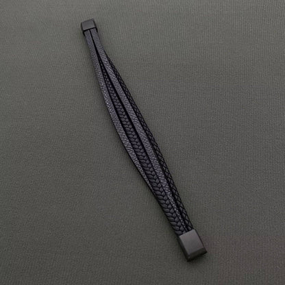 Men's Black multi-layer Leather Bracelet