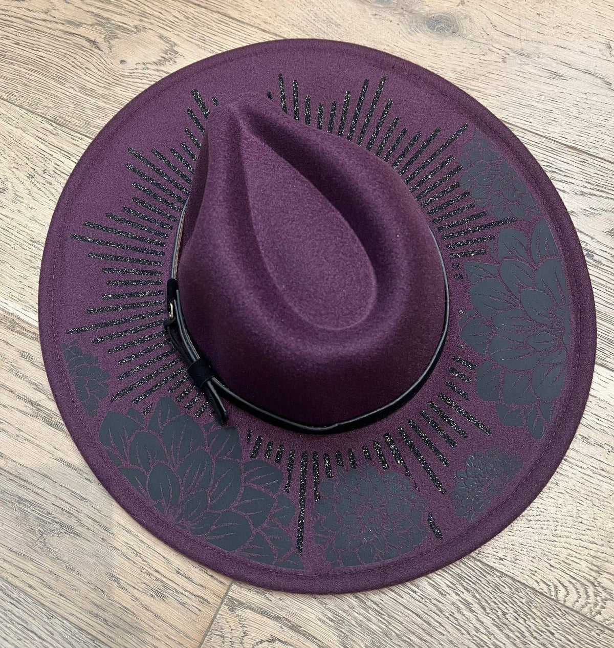 Vegan Felt Wide Brim Hat - PLUM