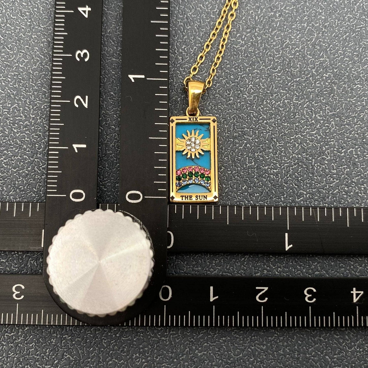 Star Moon Mini Tarot Necklace - Sun