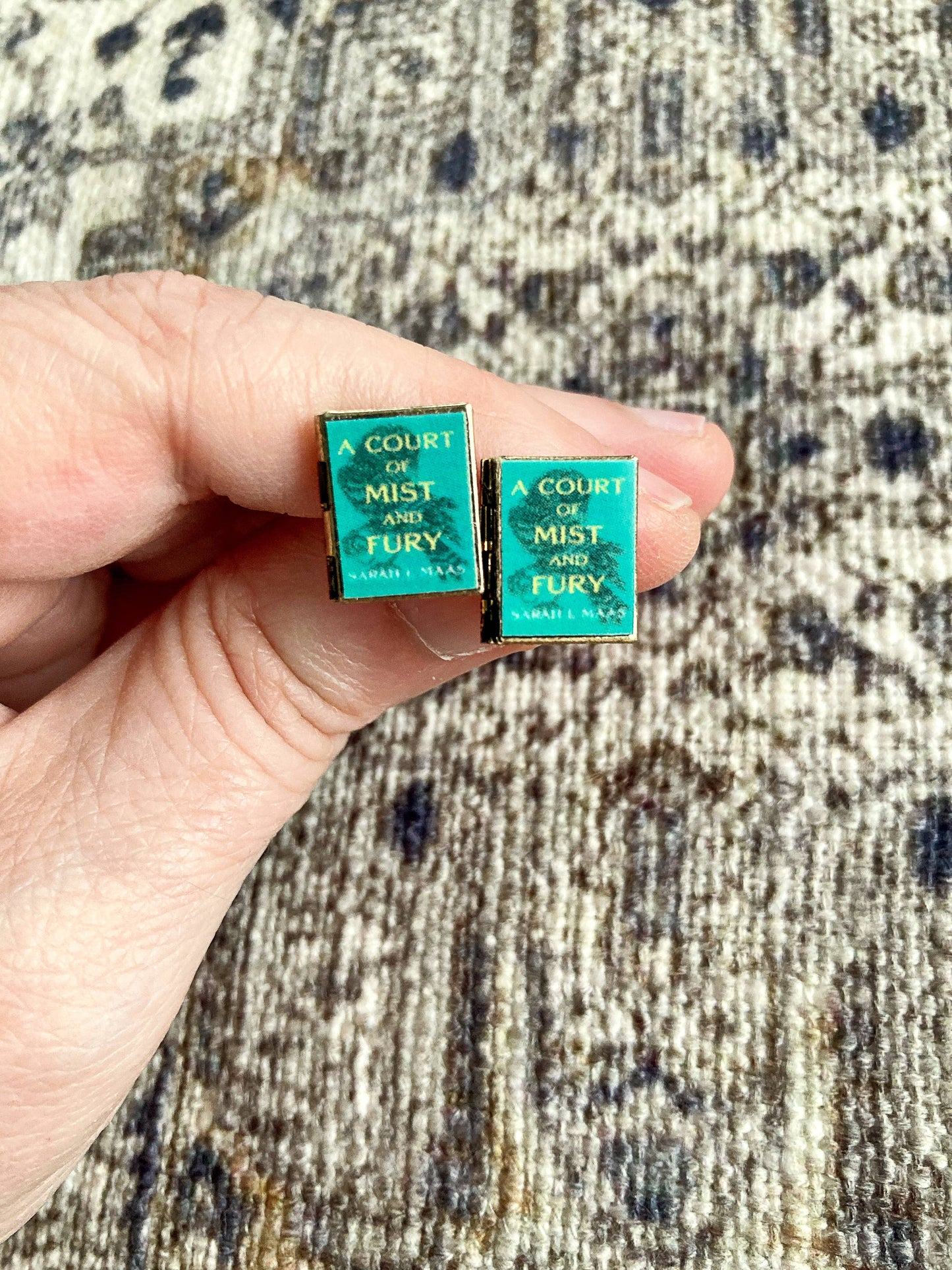 Post Earrings Book Locket A Court of Mist and Fury