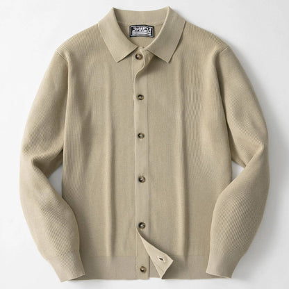 Men's Casual Knit Cardigan Sweater - Khaki