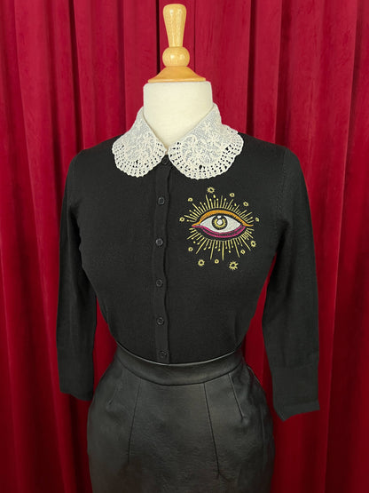 Extended Sizes Third Eye Cardigan- Black