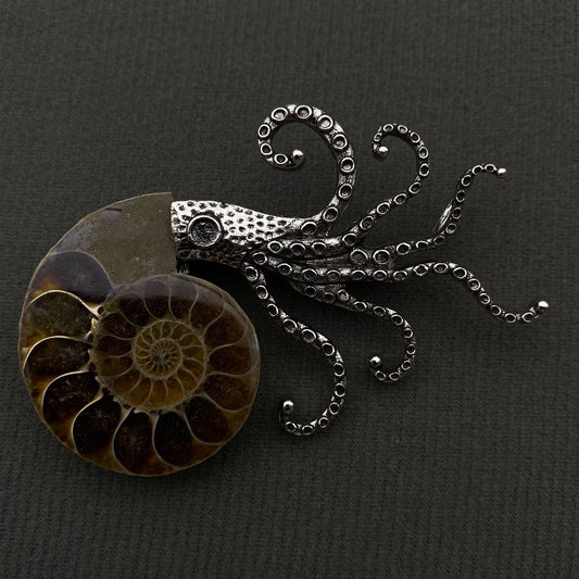 Stone Spotted Snail Brooch