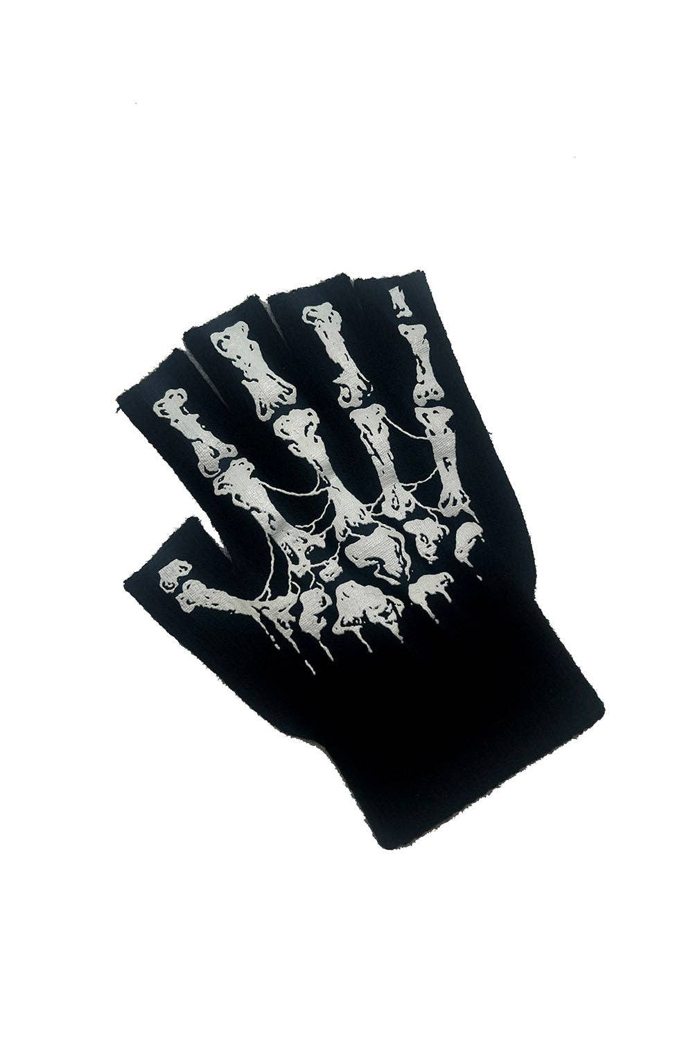 Dead Inside Fingerless Skeleton Gloves