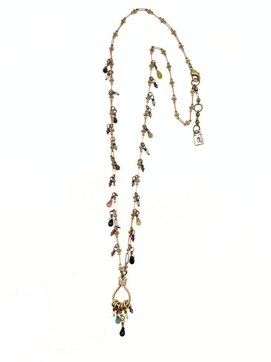 Long Tourmaline Dangle Necklace, N537