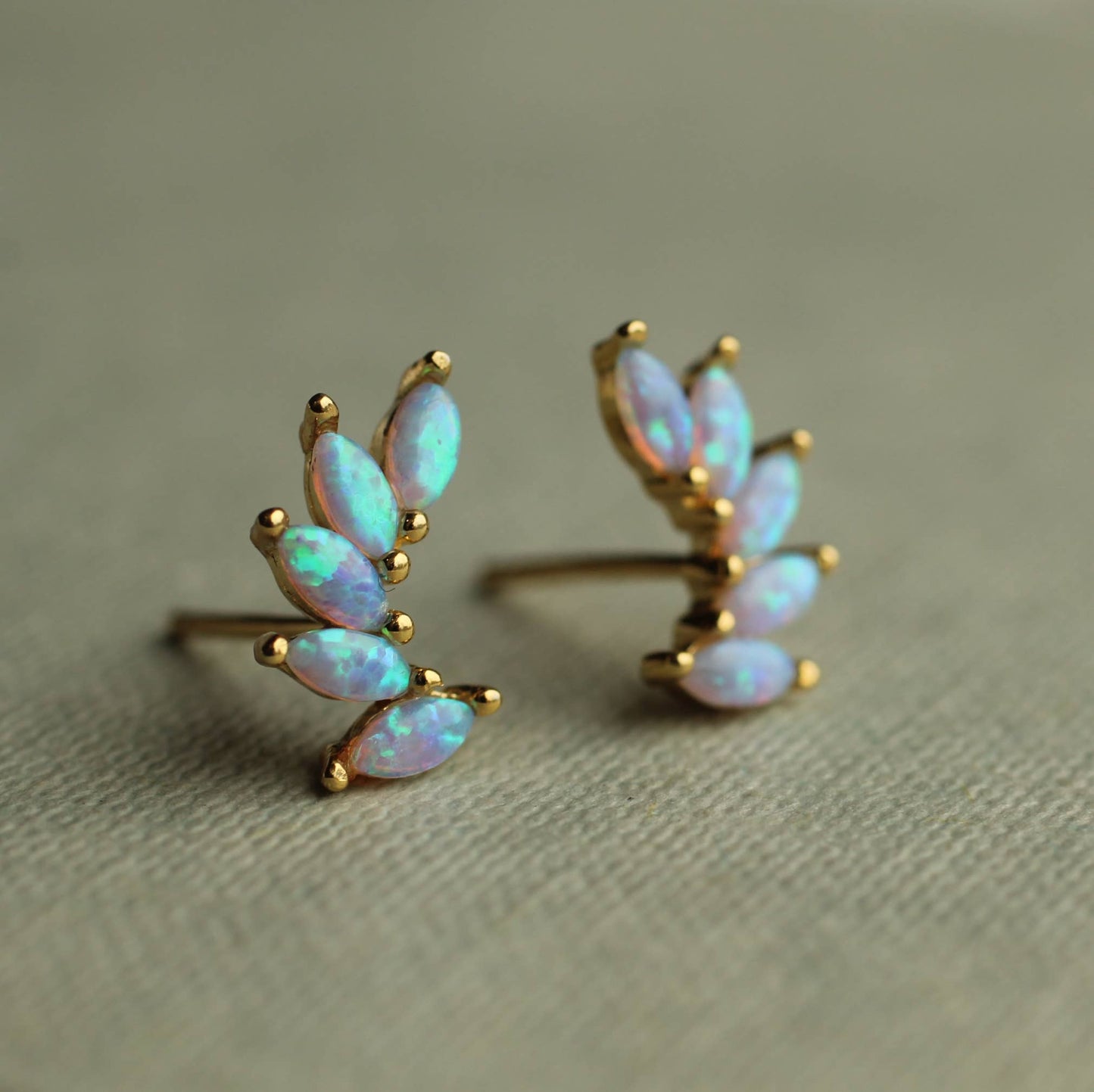 Opal Wing Stud Earrings