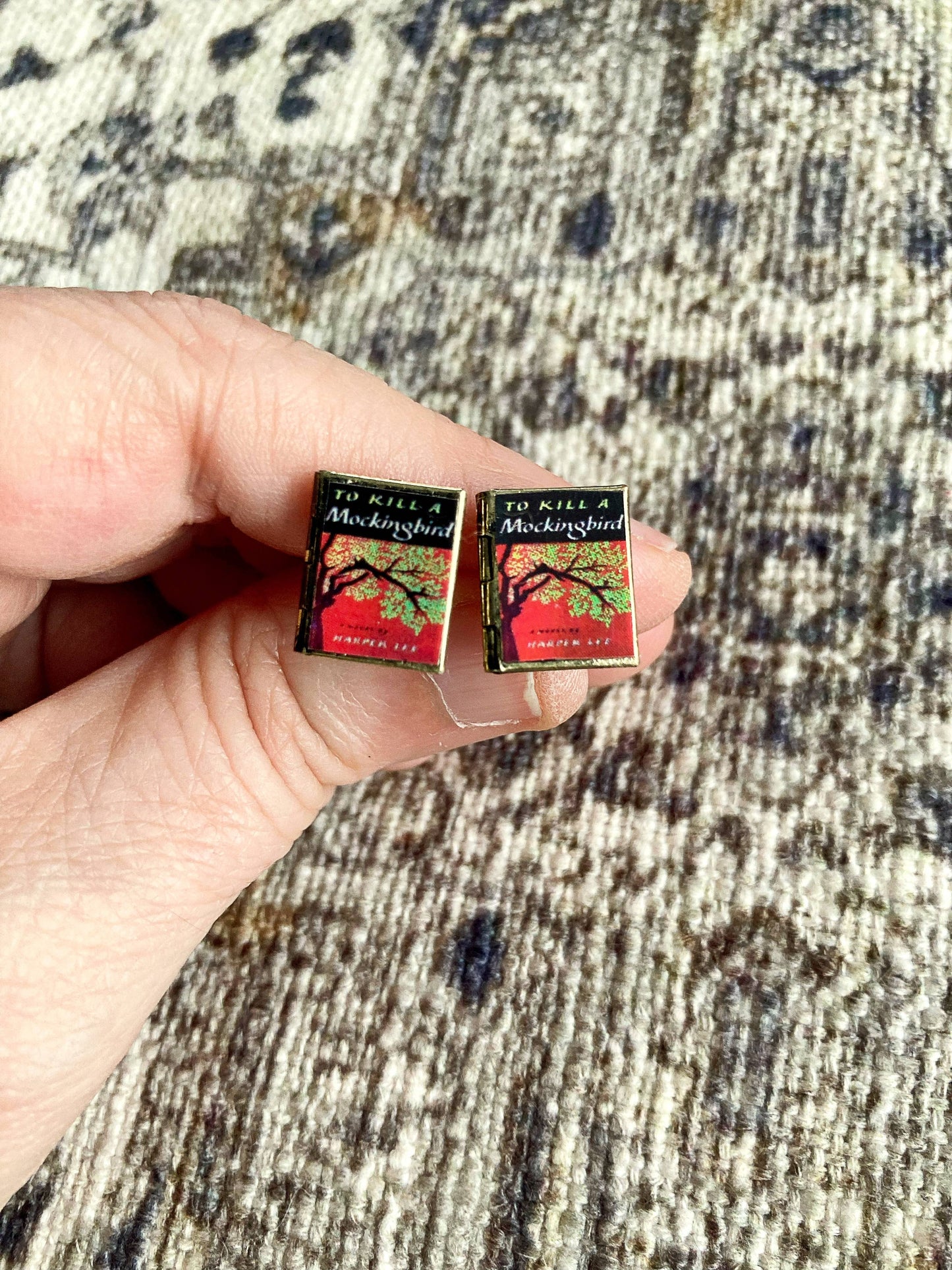 Post Earrings Book Locket To Kill A Mockingbird