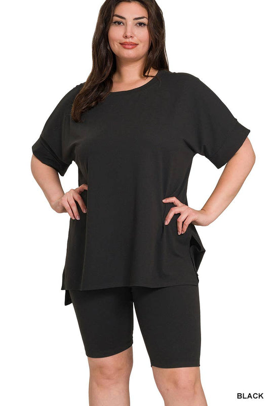 Plus Microfiber Top - BLACK