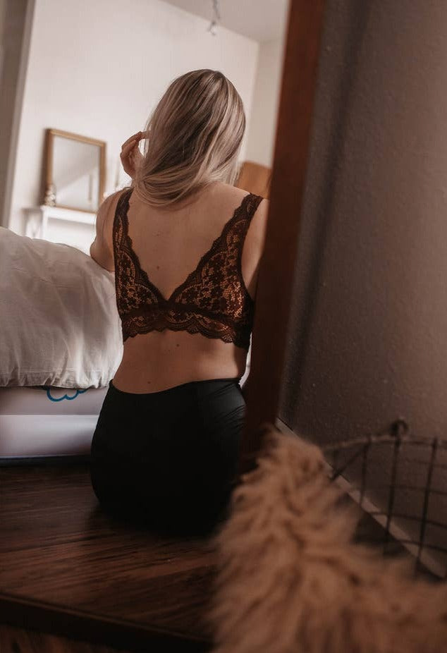 Brown Lace Bralette - La De Da