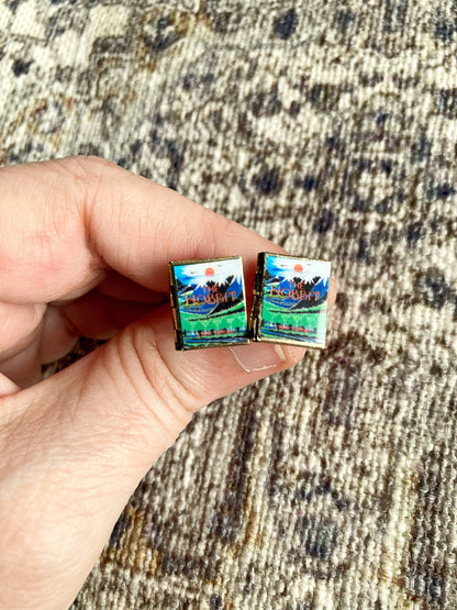 Post Earrings Book Locket The Hobbit