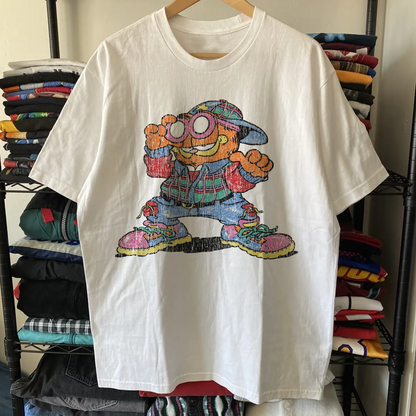 Rare Funky Garfield Washed White Tee
