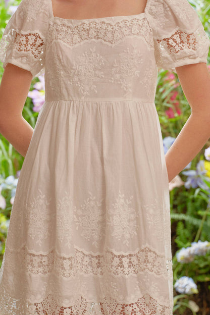 Romantic Garden Lace Dress - White