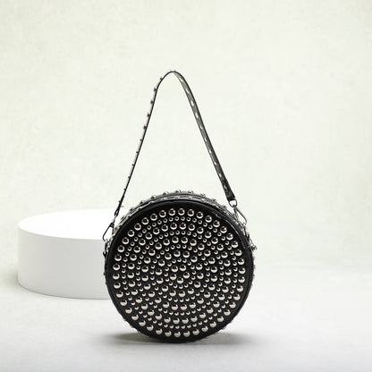 Round rivet bag funny pack - Black