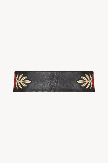 Charm Rose Belt Black - Black /Napa Leather