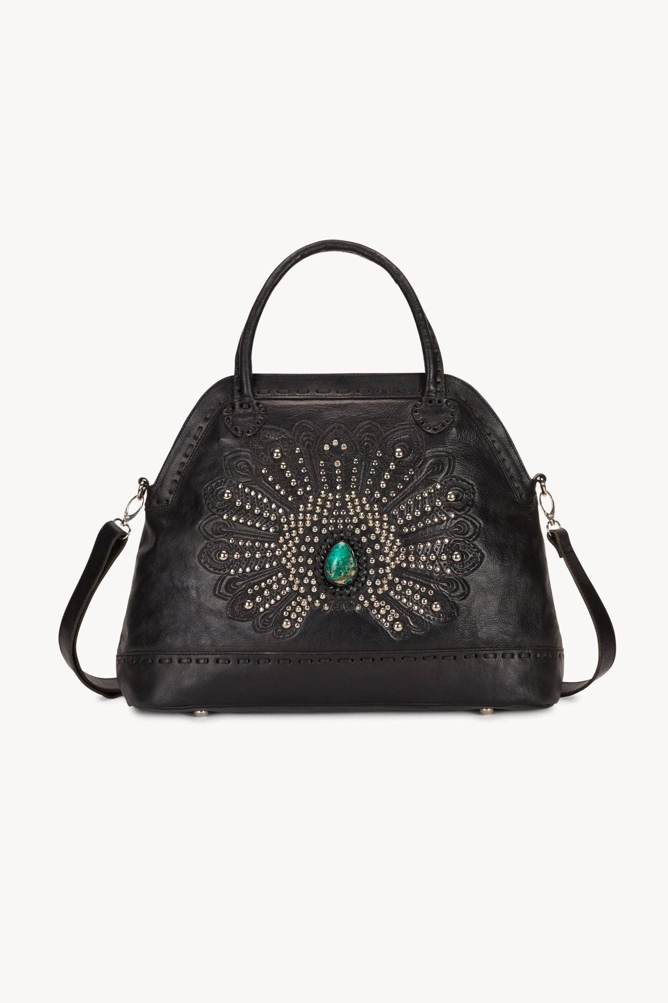 Mini Queen Peacock Bag - Black/ Turquoise