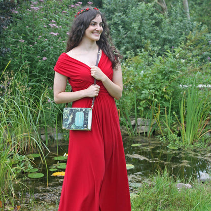 A Midsummer Nights Dream Green Book Crossbody Clutch Handbag - Large