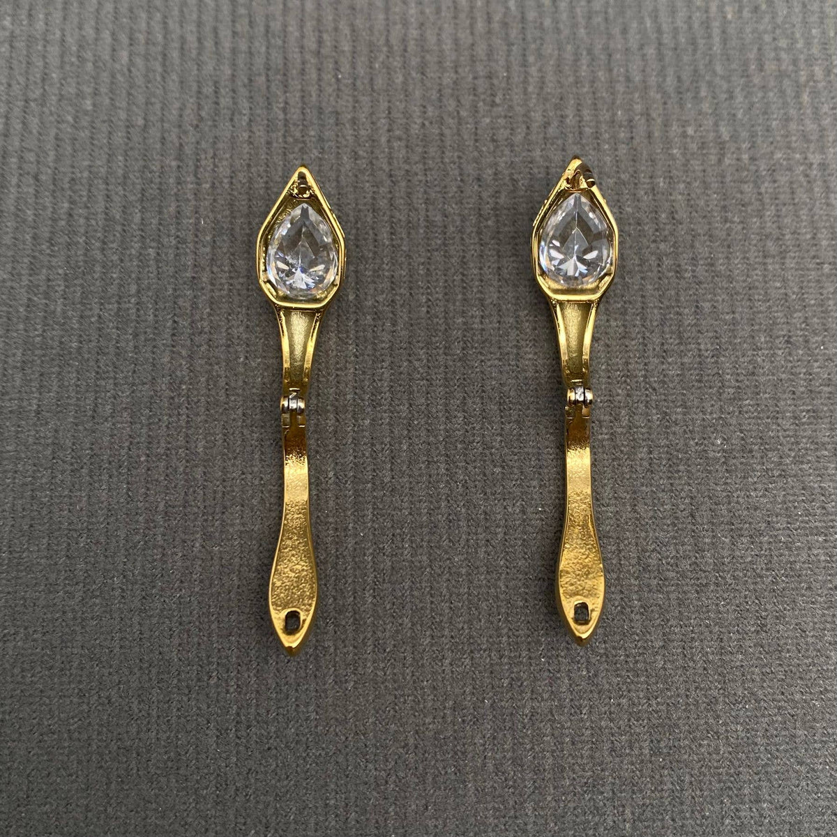 Zircon Inlaid 18K Golden S.Steel Hoop Earrings - FGS
