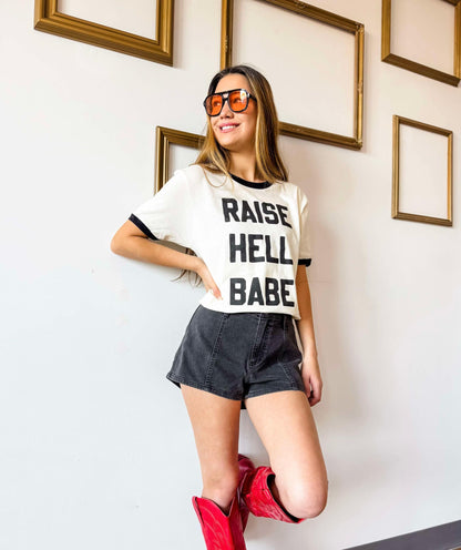 Unisex Ringer Tee - Raise Hell Babe