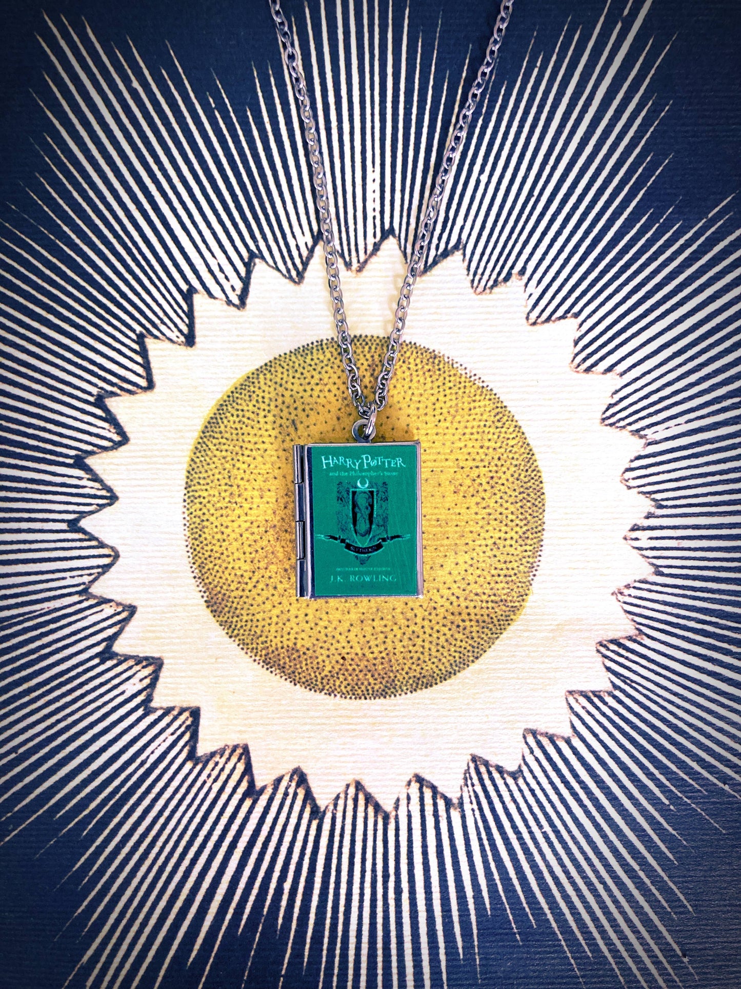 Book Locket Harry Potter - House Slytherin - Stainless Steel