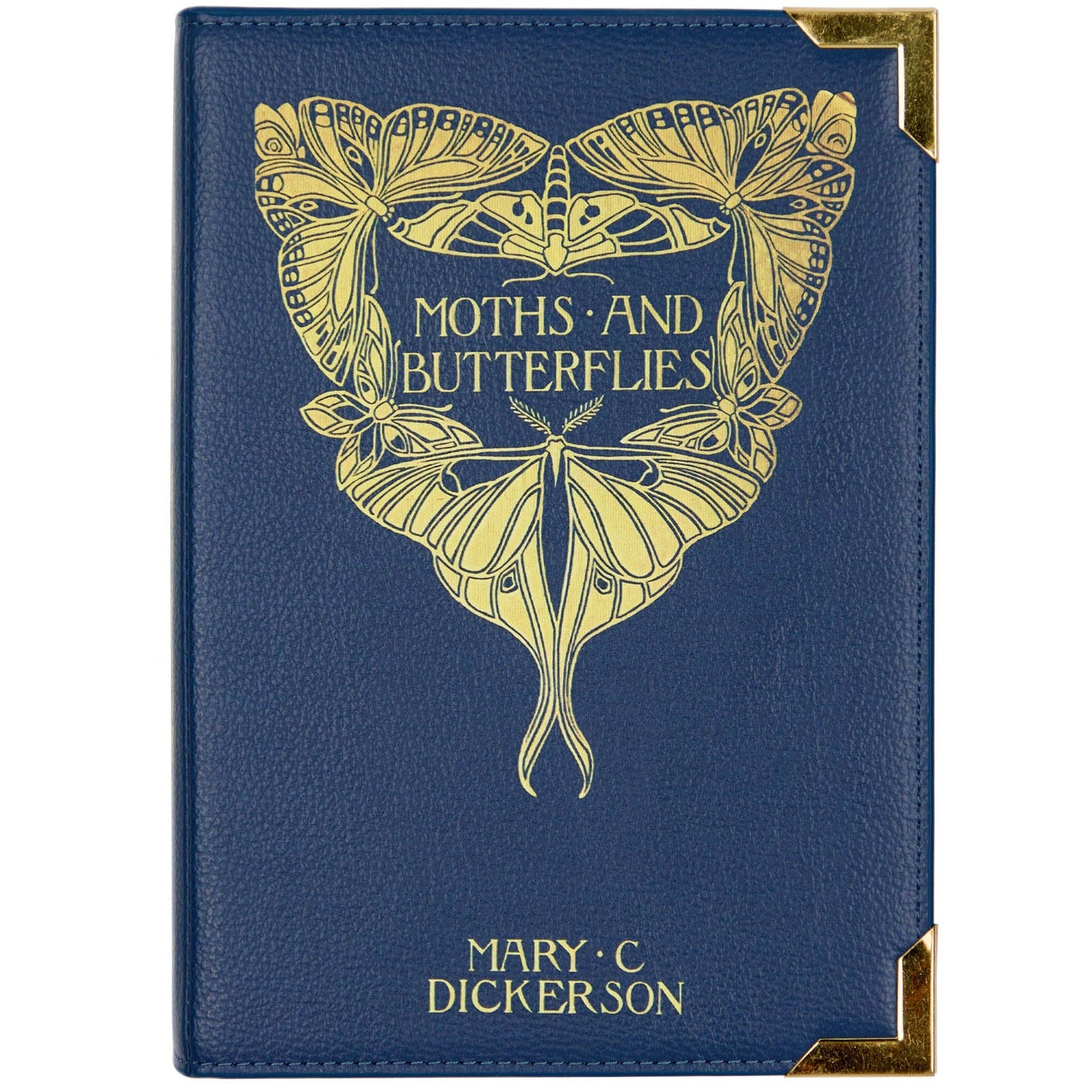 Moths and Butterflies Book Handbag Crossbody Purse - Large
