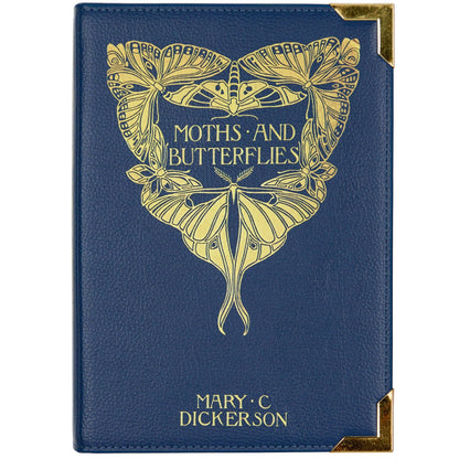 Moths and Butterflies Book Handbag Crossbody Purse - Large