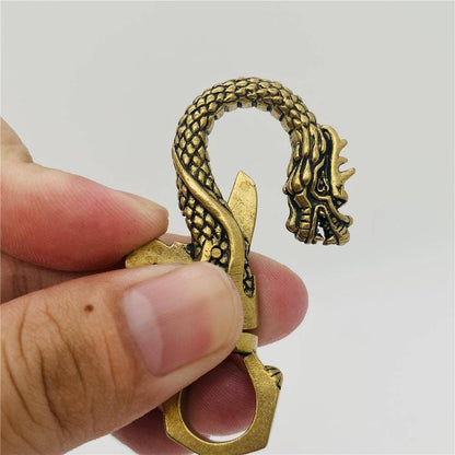 Brass Dragon Shaped Keychain - Tap buckle