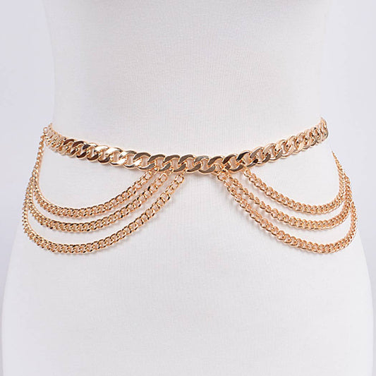 Symmetric Chain Belt - Gold