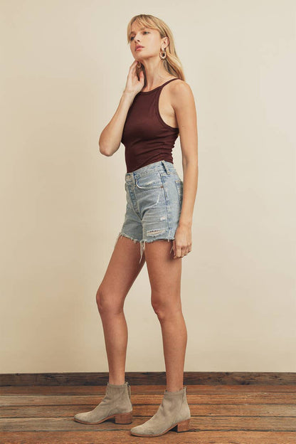 Redwood Straight High-Low Neck Cami Top - La De Da