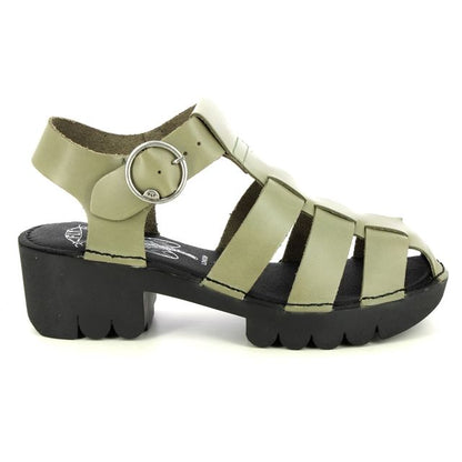 Emme T-Strap Bridle Sandals - Light Green