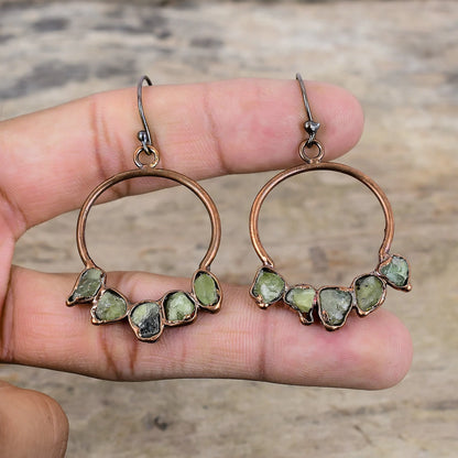 Rough Green Tourmaline Earrings